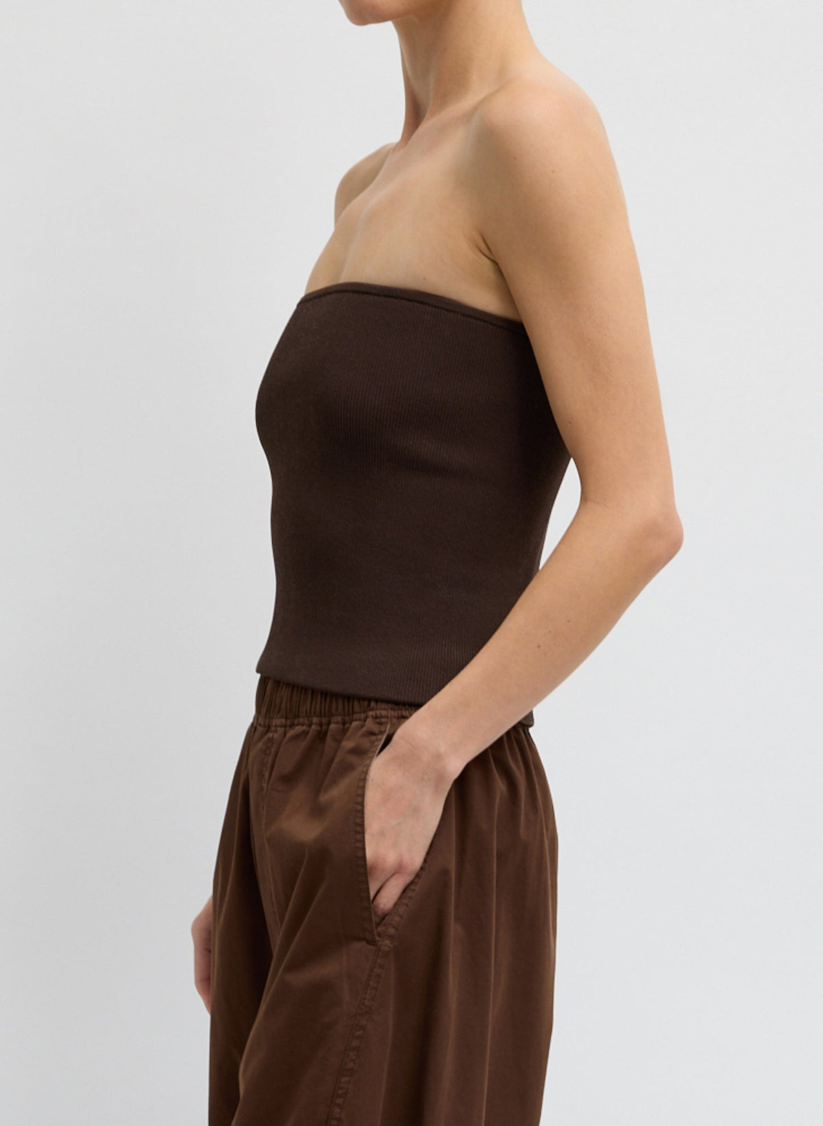 Tibi Ribbed Sweater Tube Top