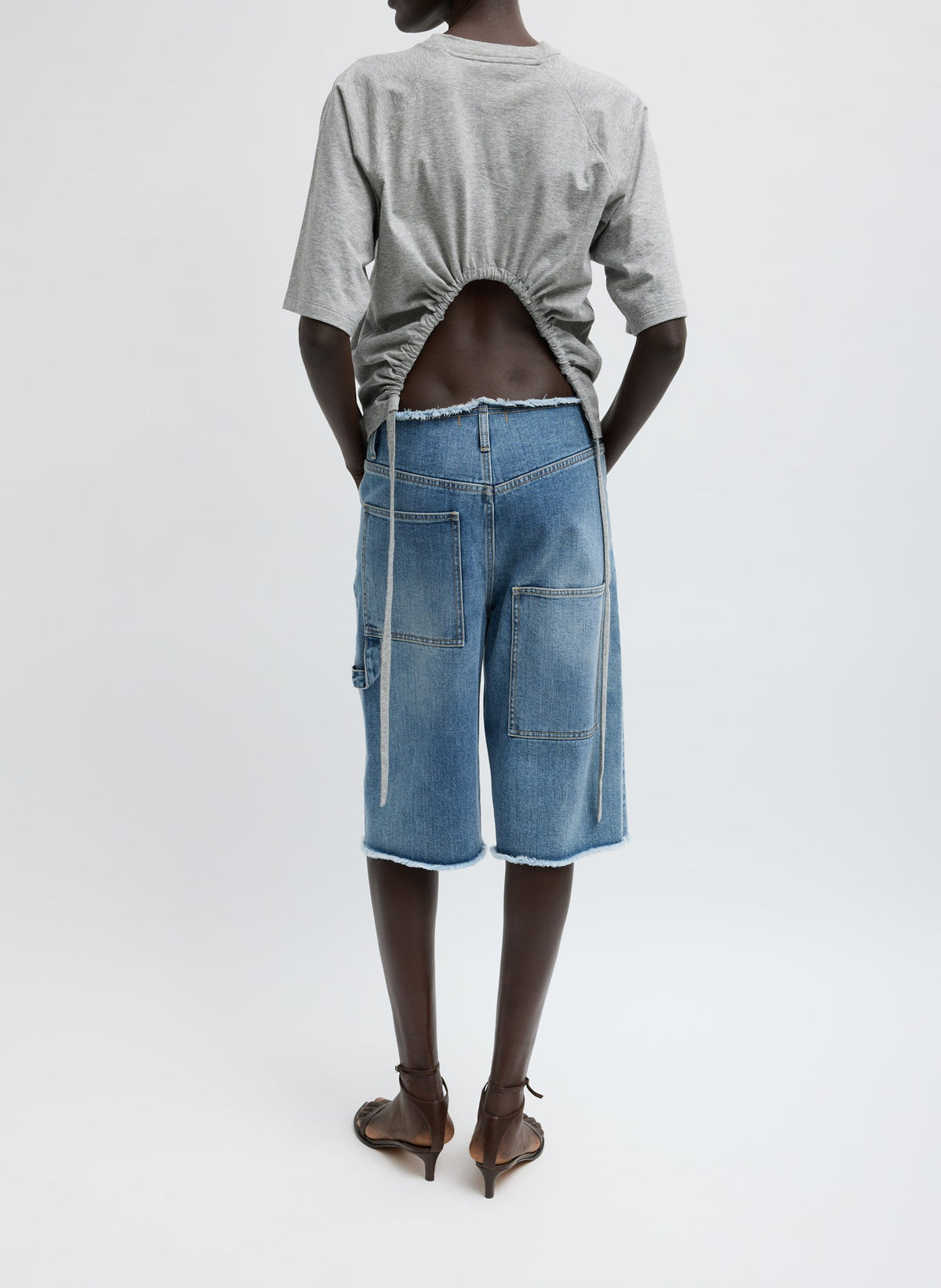 Tibi Classic Wash Denim Newman Short