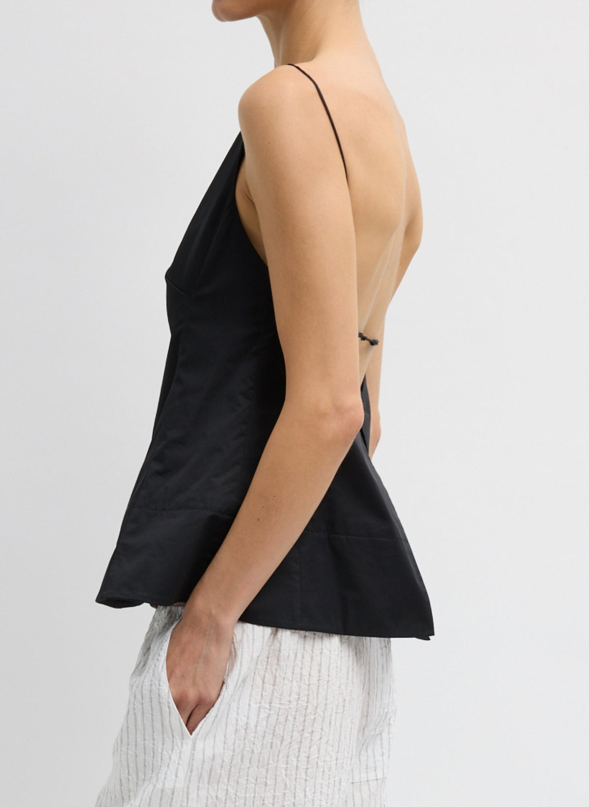Tibi Eco Poplin Strappy Open Back Top