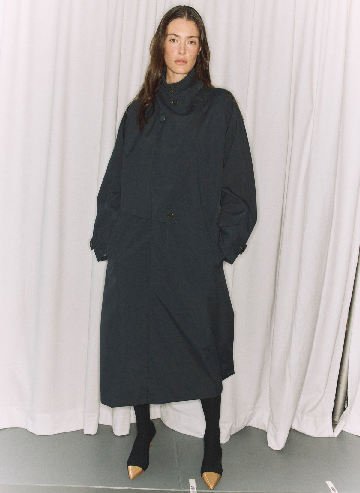 Tibi Double Collar Frank Trench