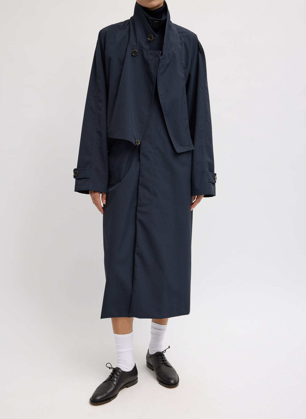 Tibi Double Collar Frank Trench