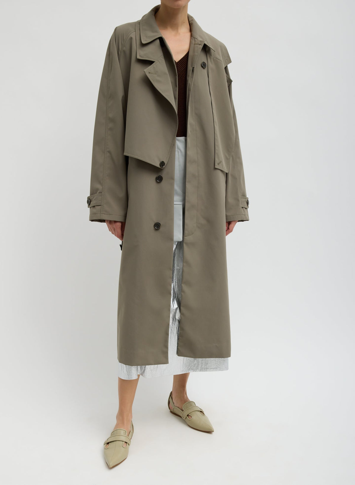 Tibi Double Collar Frank Trench