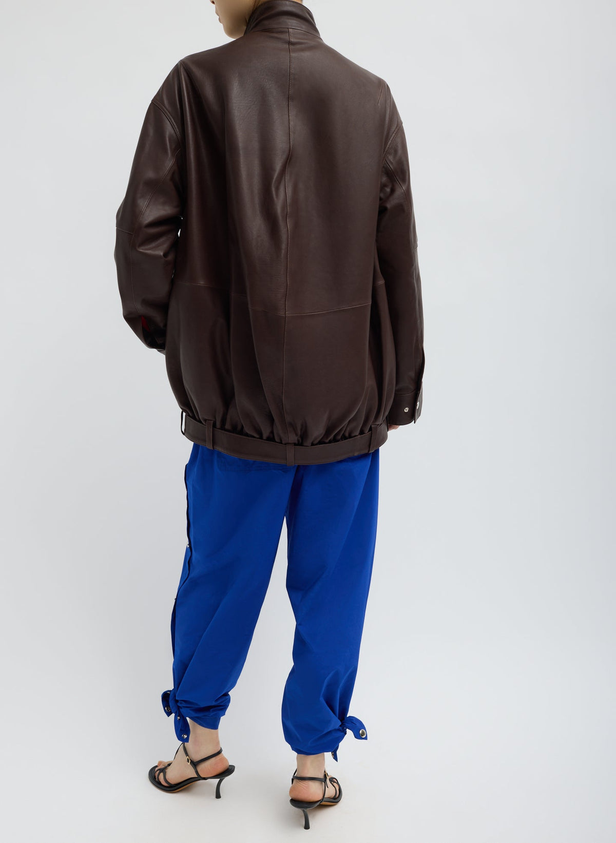 Tibi Leather Moto Bomber
