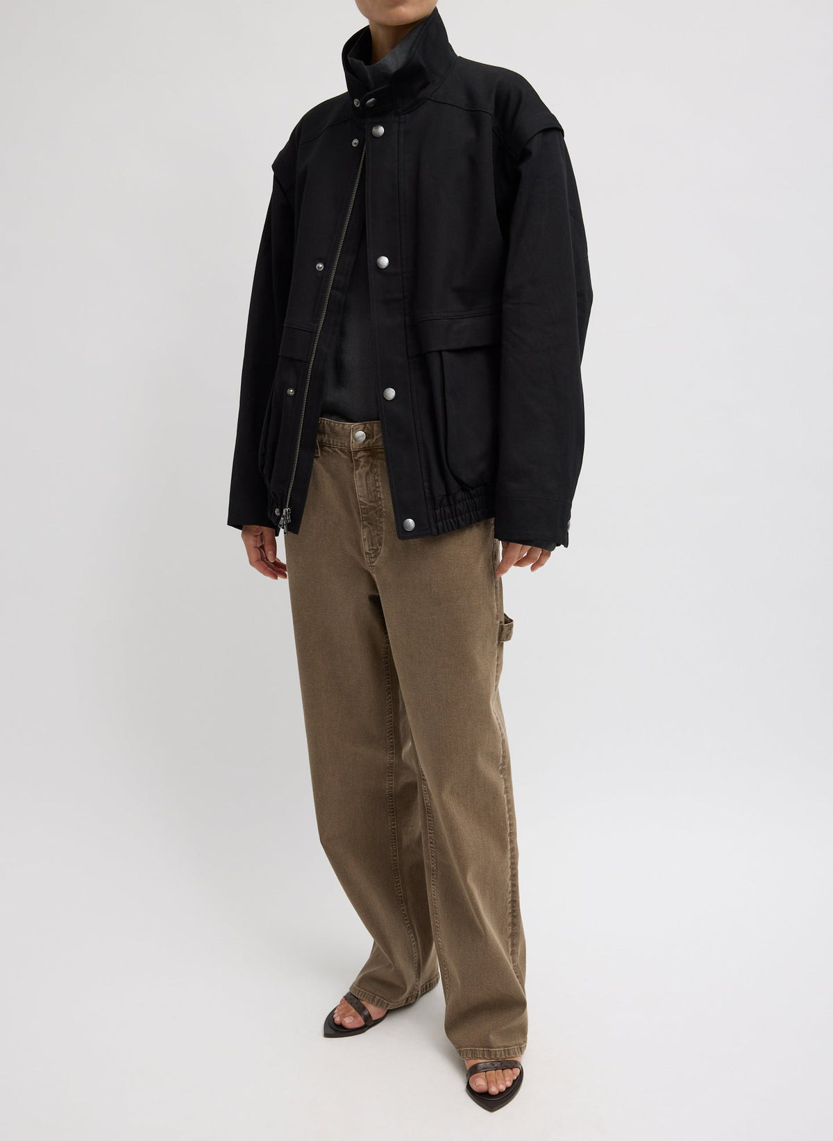 Tibi Patchwork Twill Slicker Jacket