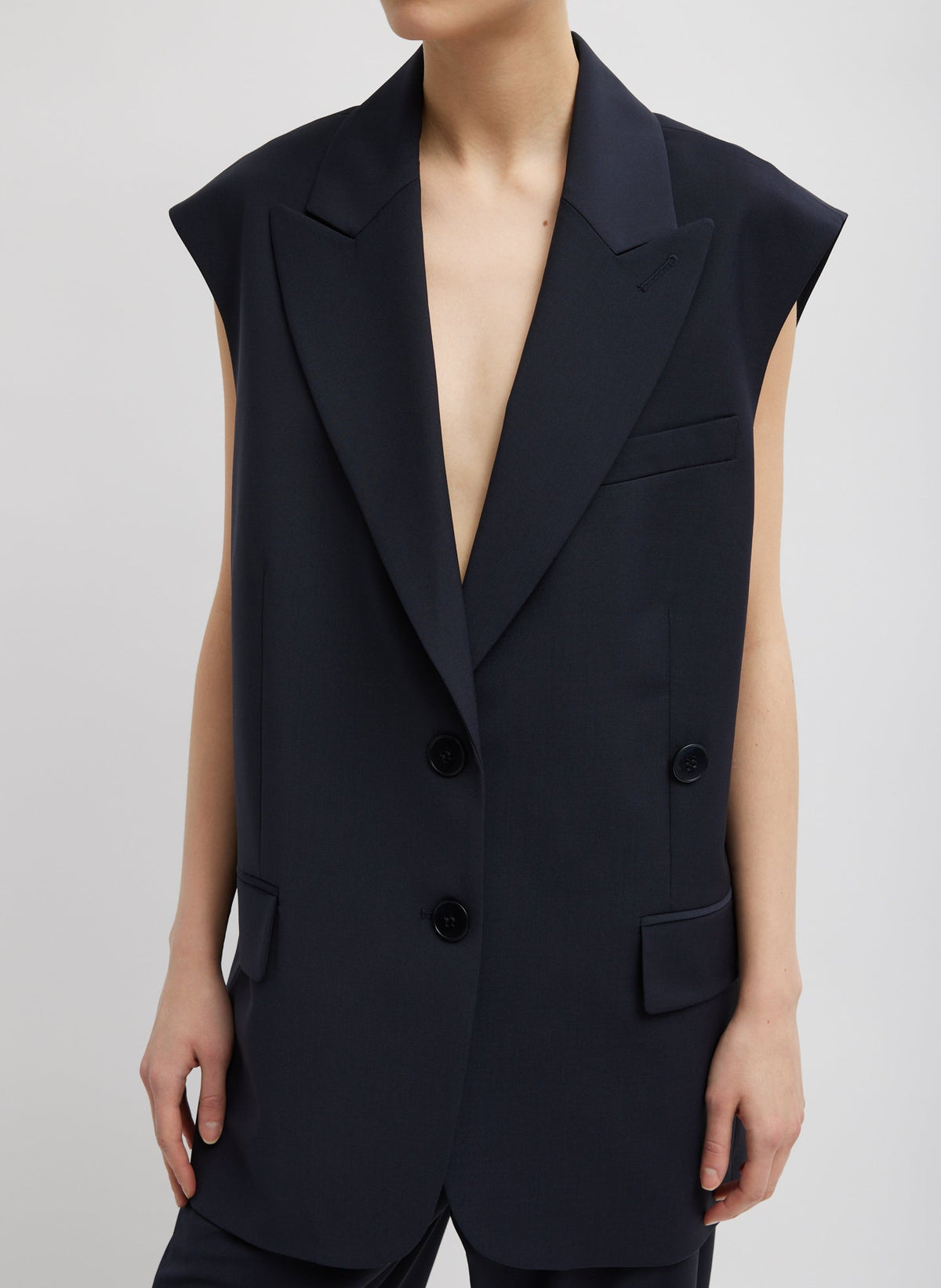 Tibi Tropical Wool Liam Vest