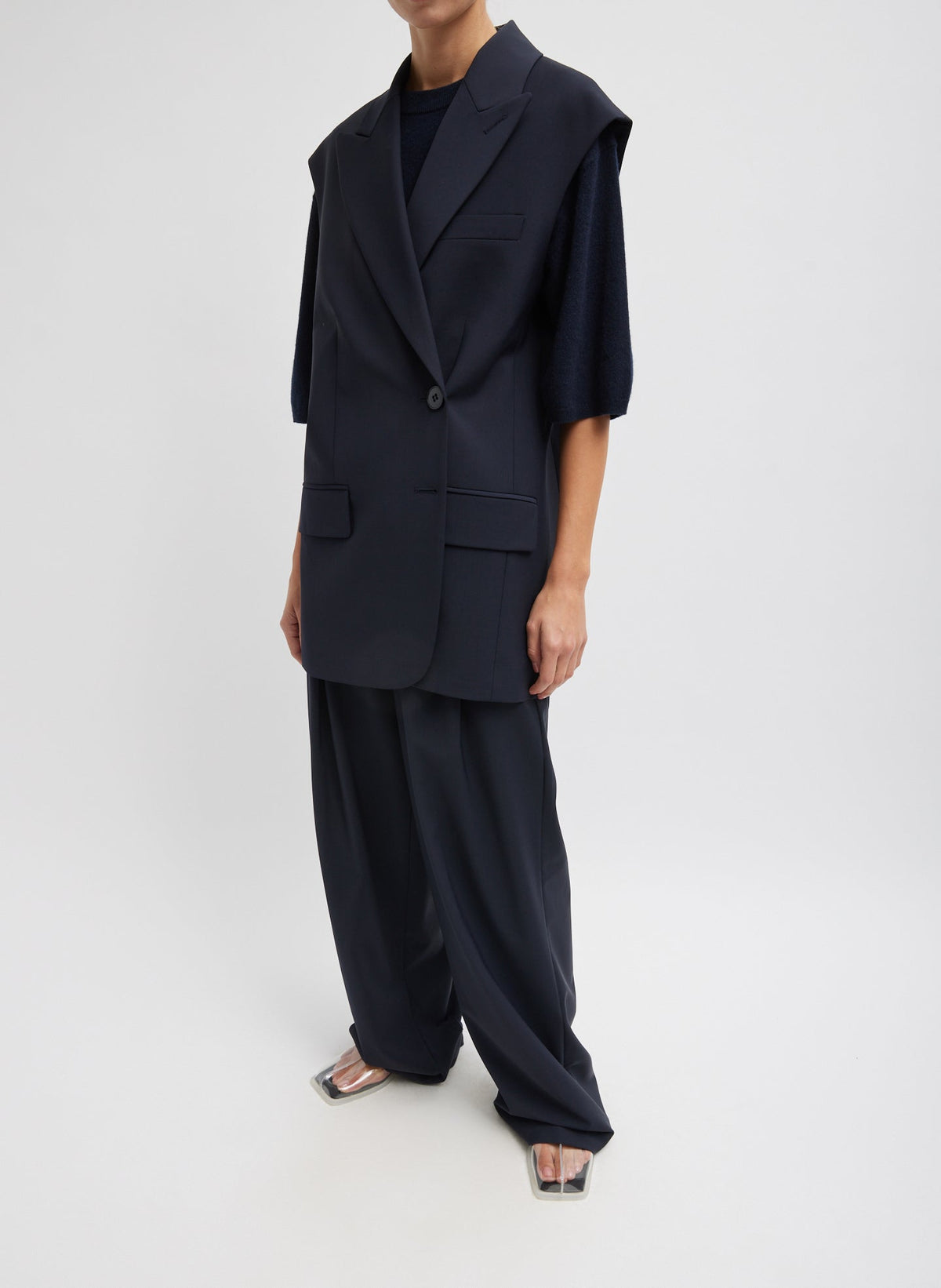 Tibi Tropical Wool Liam Vest
