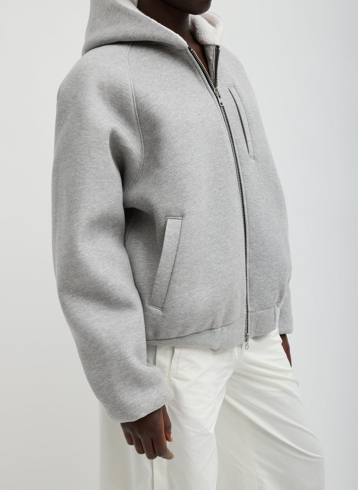Tibi Compact Tech French Terry Zip Up Hoodie