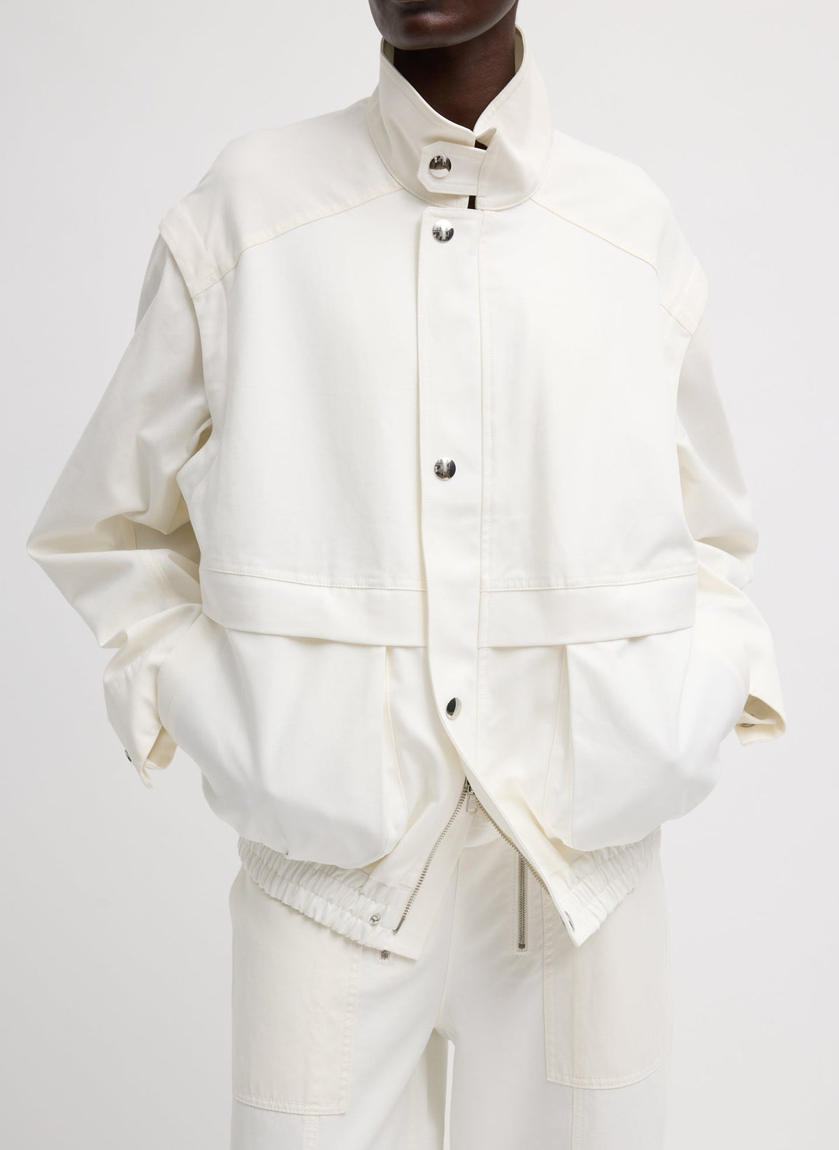 Tibi Patchwork Twill Slicker Jacket