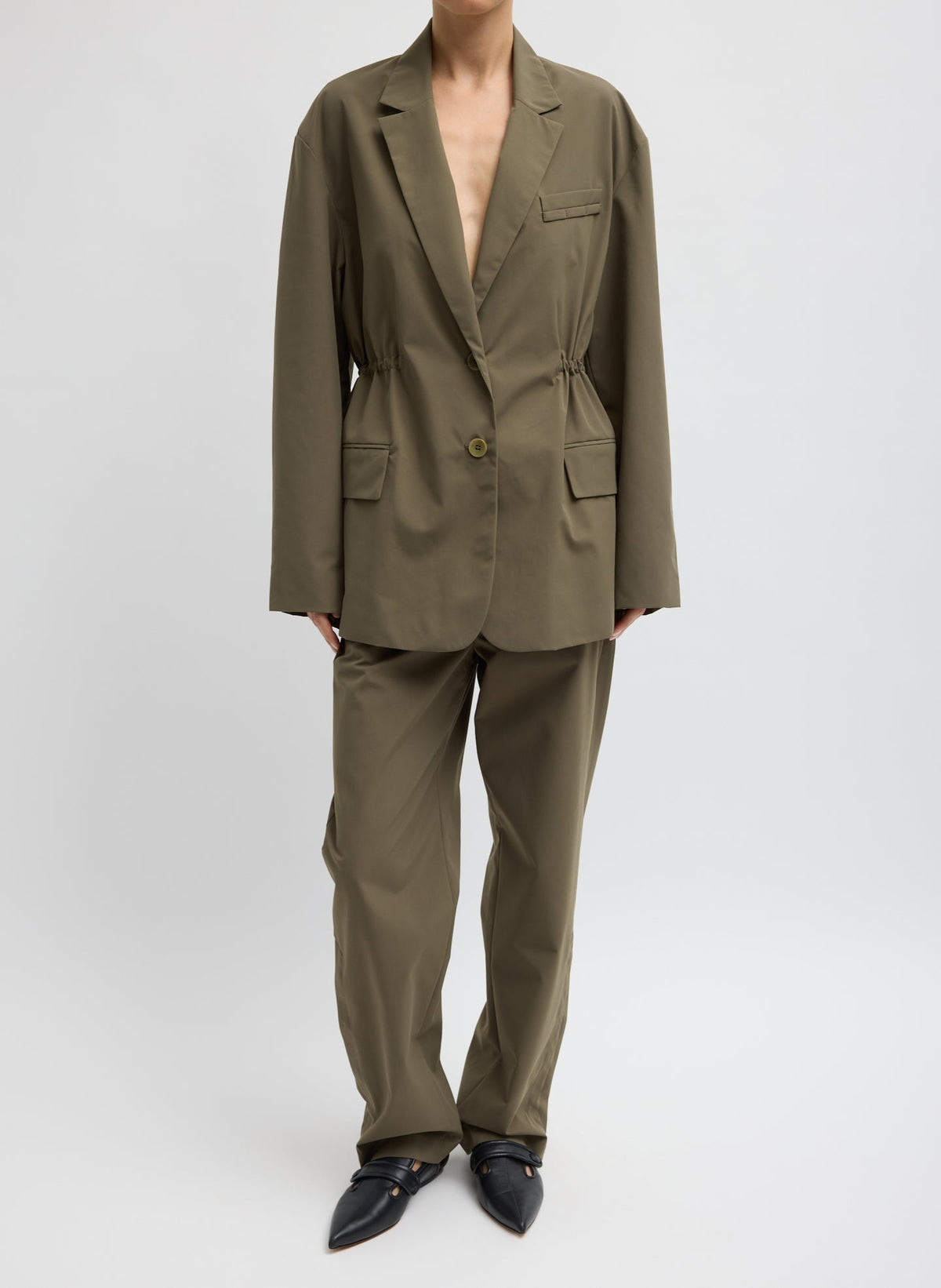Tibi Tech Suiting Anorak Blazer With Zip Off Vest