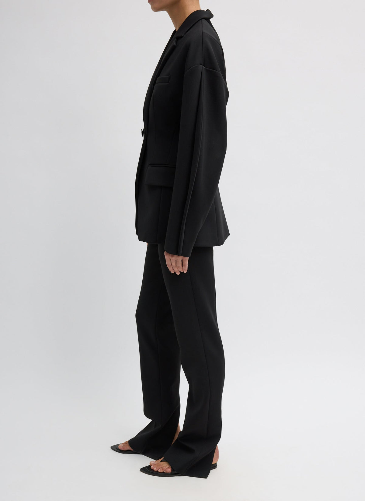 Tibi Spring Bonded Twill Sculpted Blazer