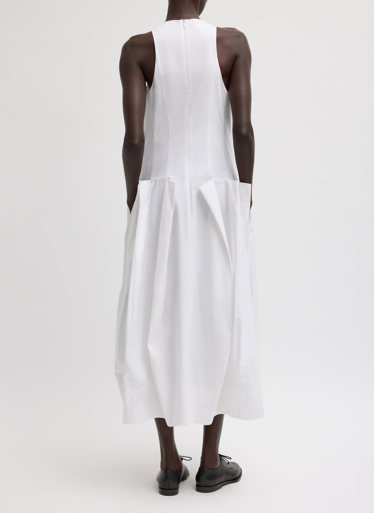 Tibi Compact Eco Poplin Pinched Pleat Dress
