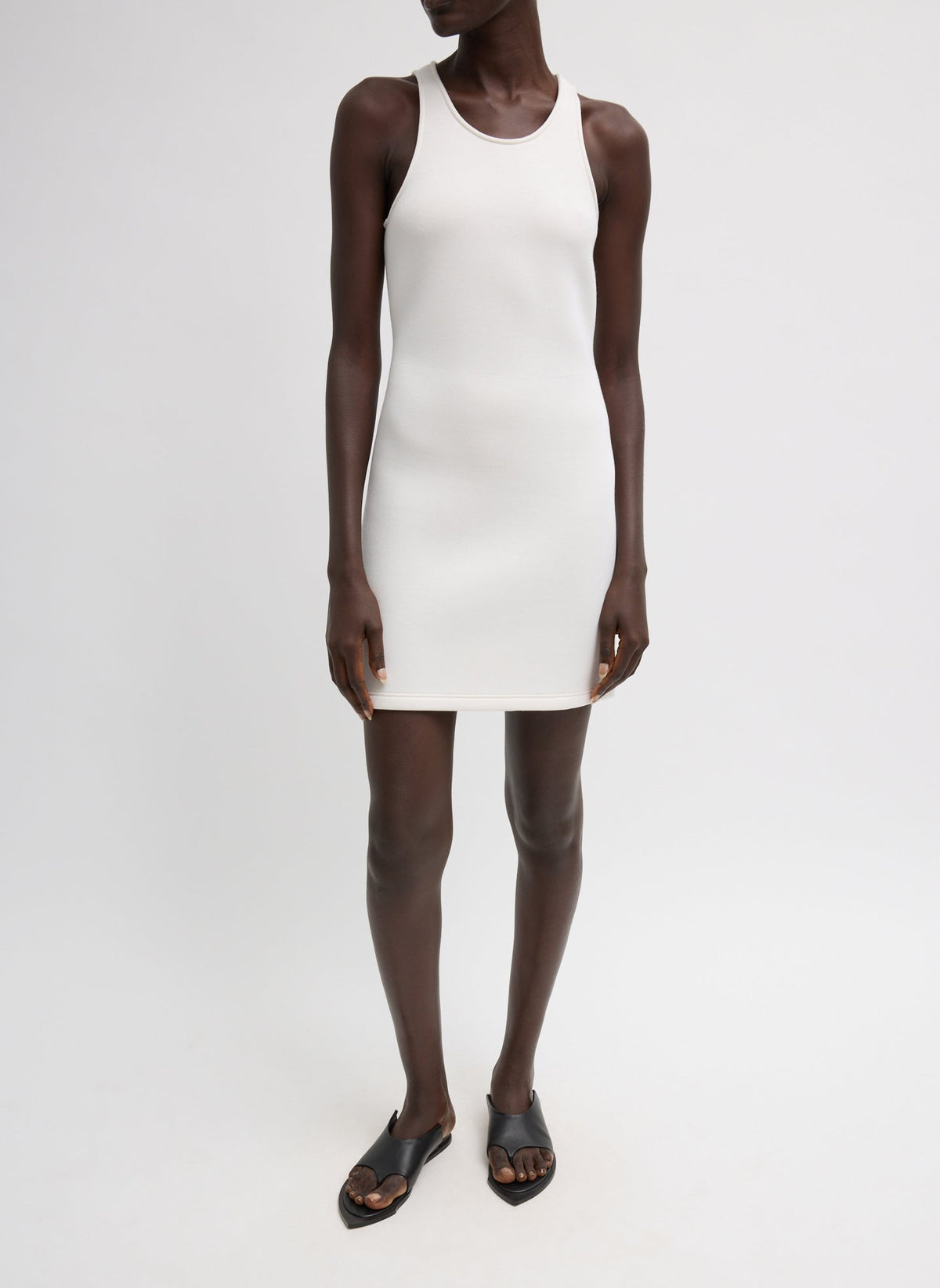 Tibi Bonded Viscose Sculpted Sleeveless Tunic Tank