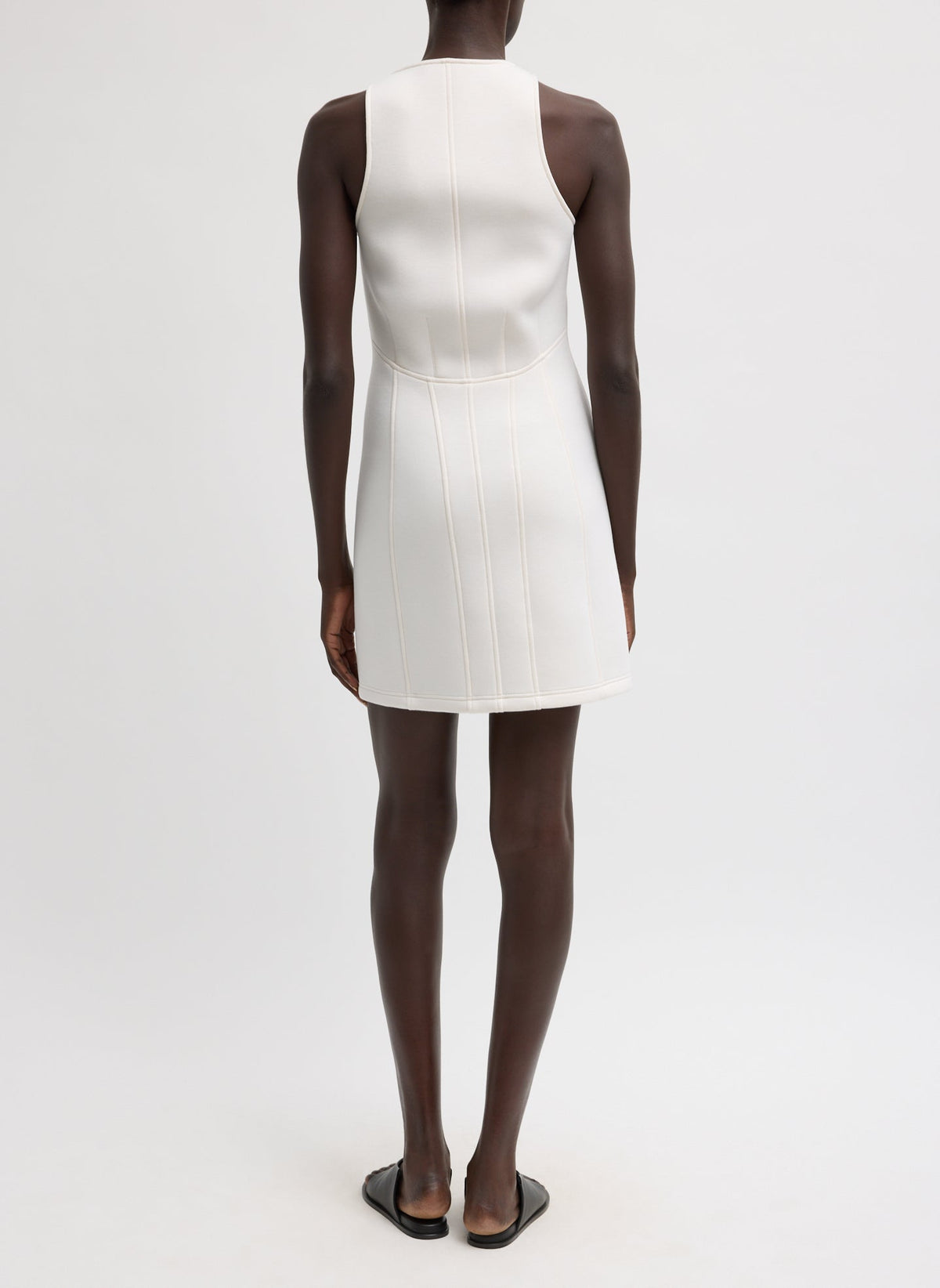 Tibi Bonded Viscose Sculpted Sleeveless Tunic Tank