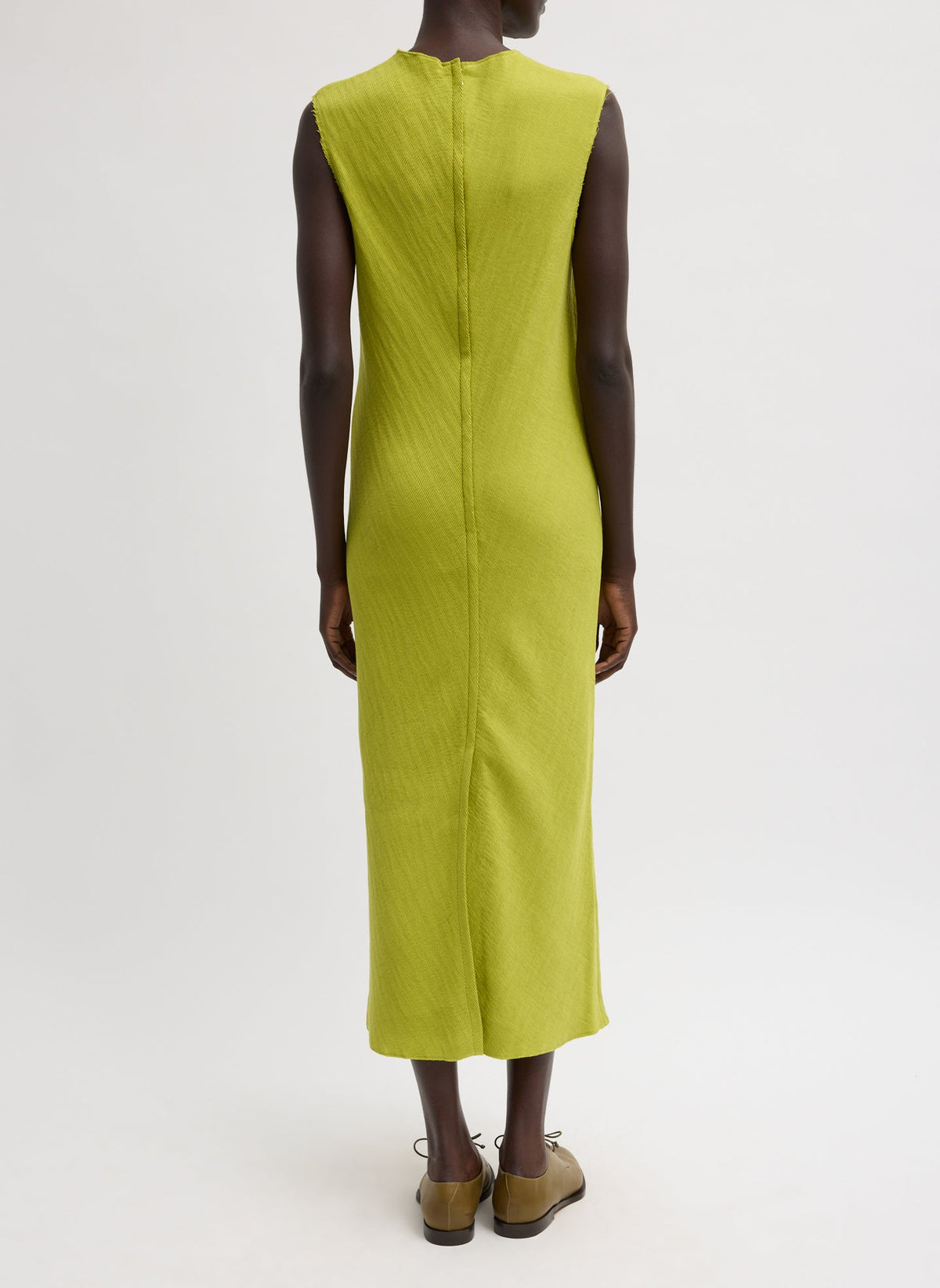 Tibi Viscose Plisse Sleeveless Bias Dress