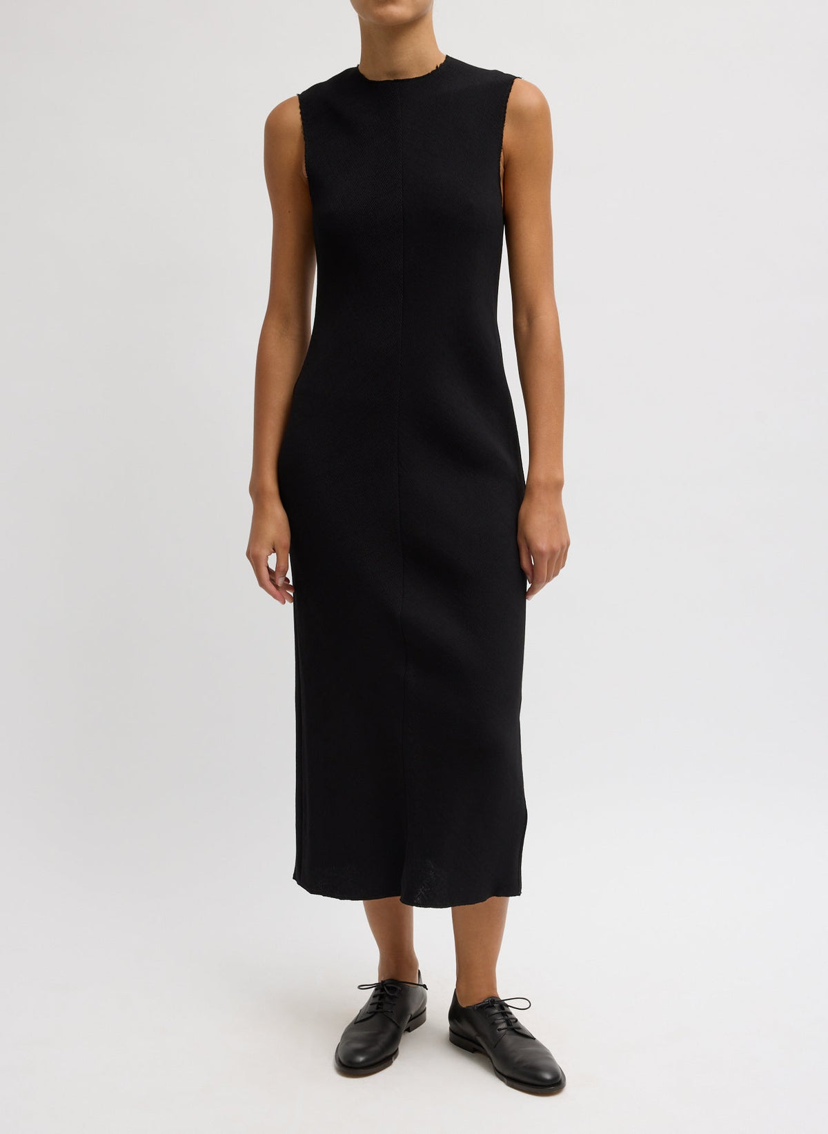 Tibi Viscose Plisse Sleeveless Bias Dress
