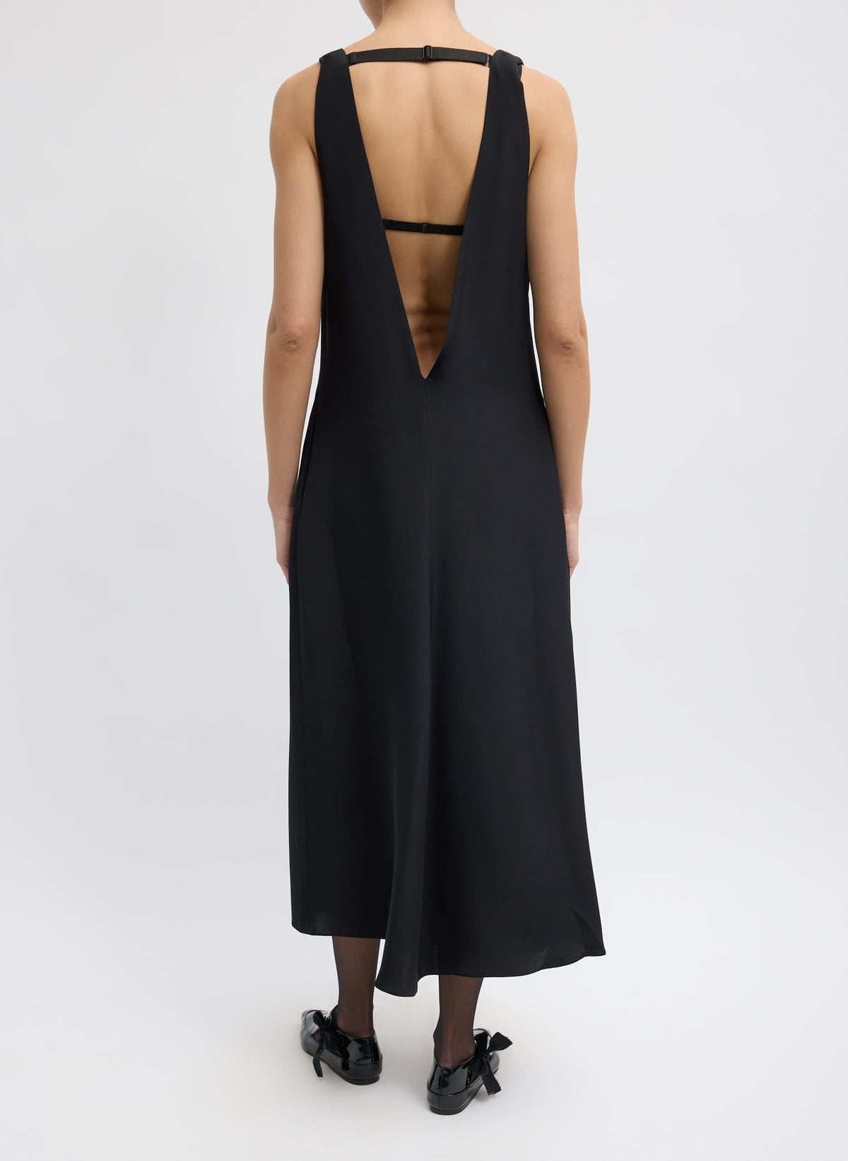 Tibi 4-Ply Silk V-Neck Dress With Bra