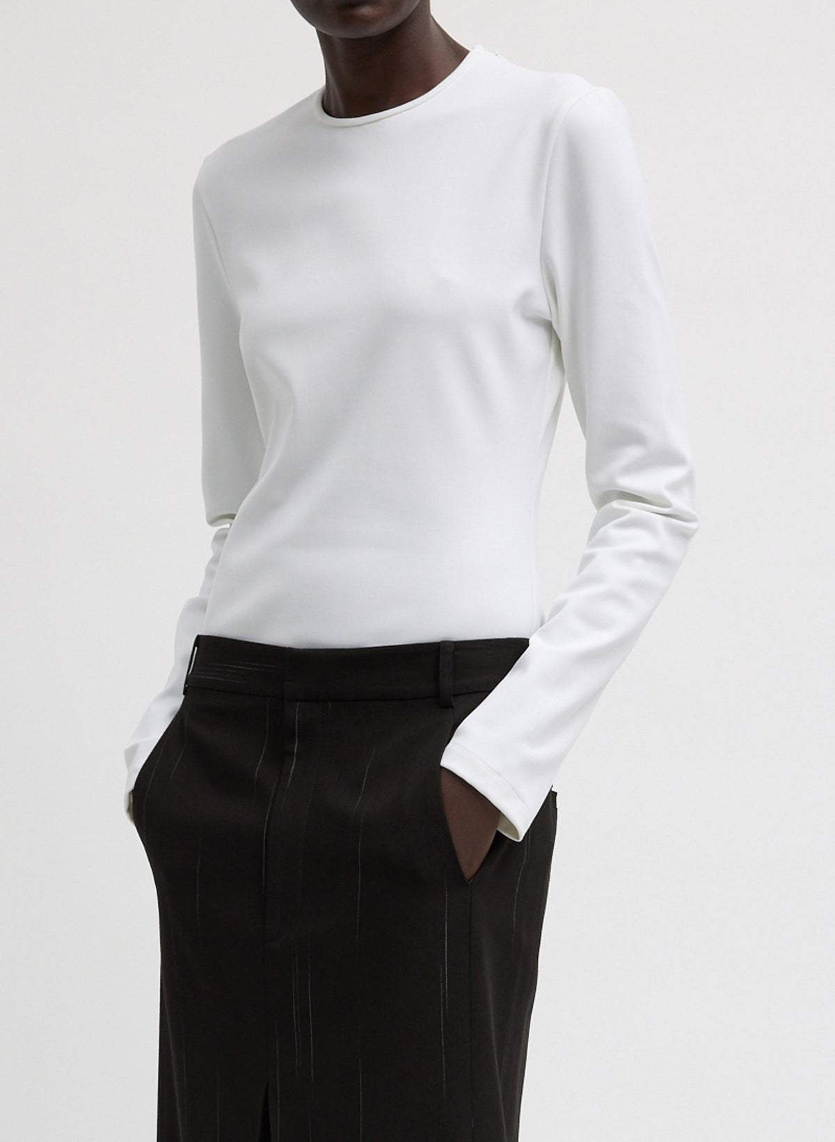 Tibi Compact Ultra Stretch Cut Out Back Top