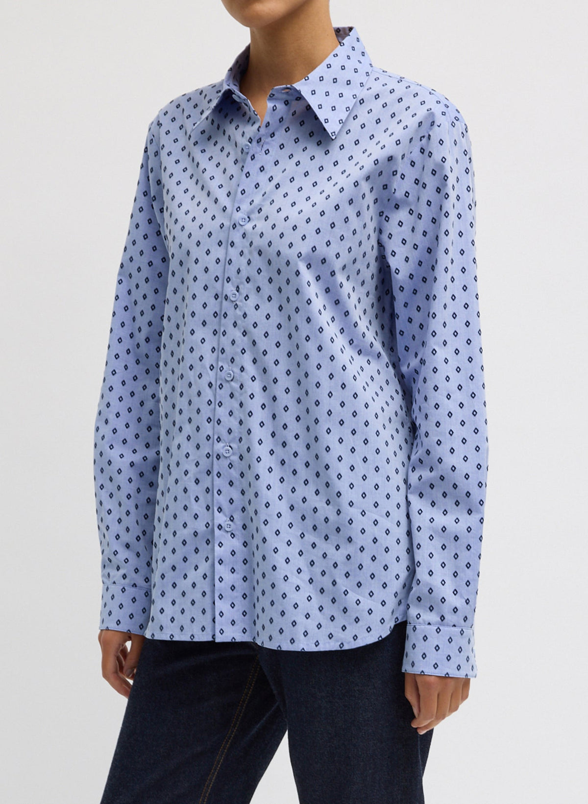 Tibi Flocked Oxford Classic Men's Shirt