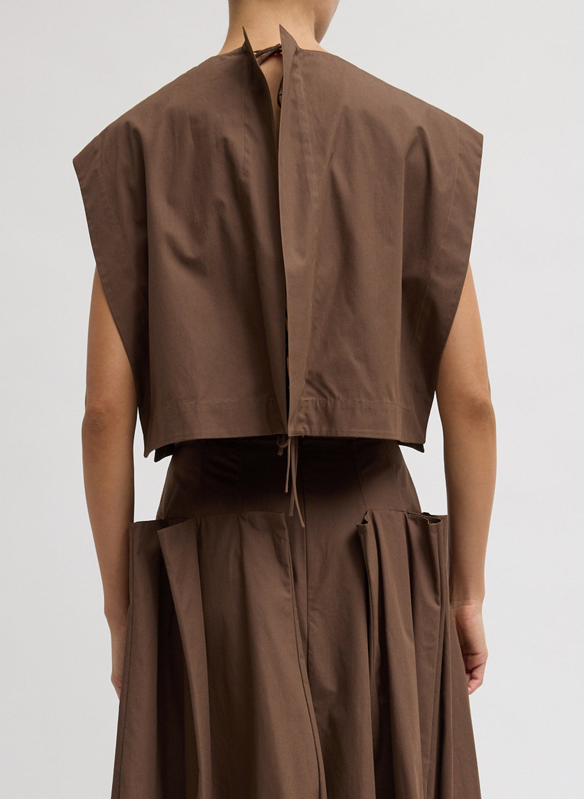 Tibi Compact Eco Poplin Cropped Square Top
