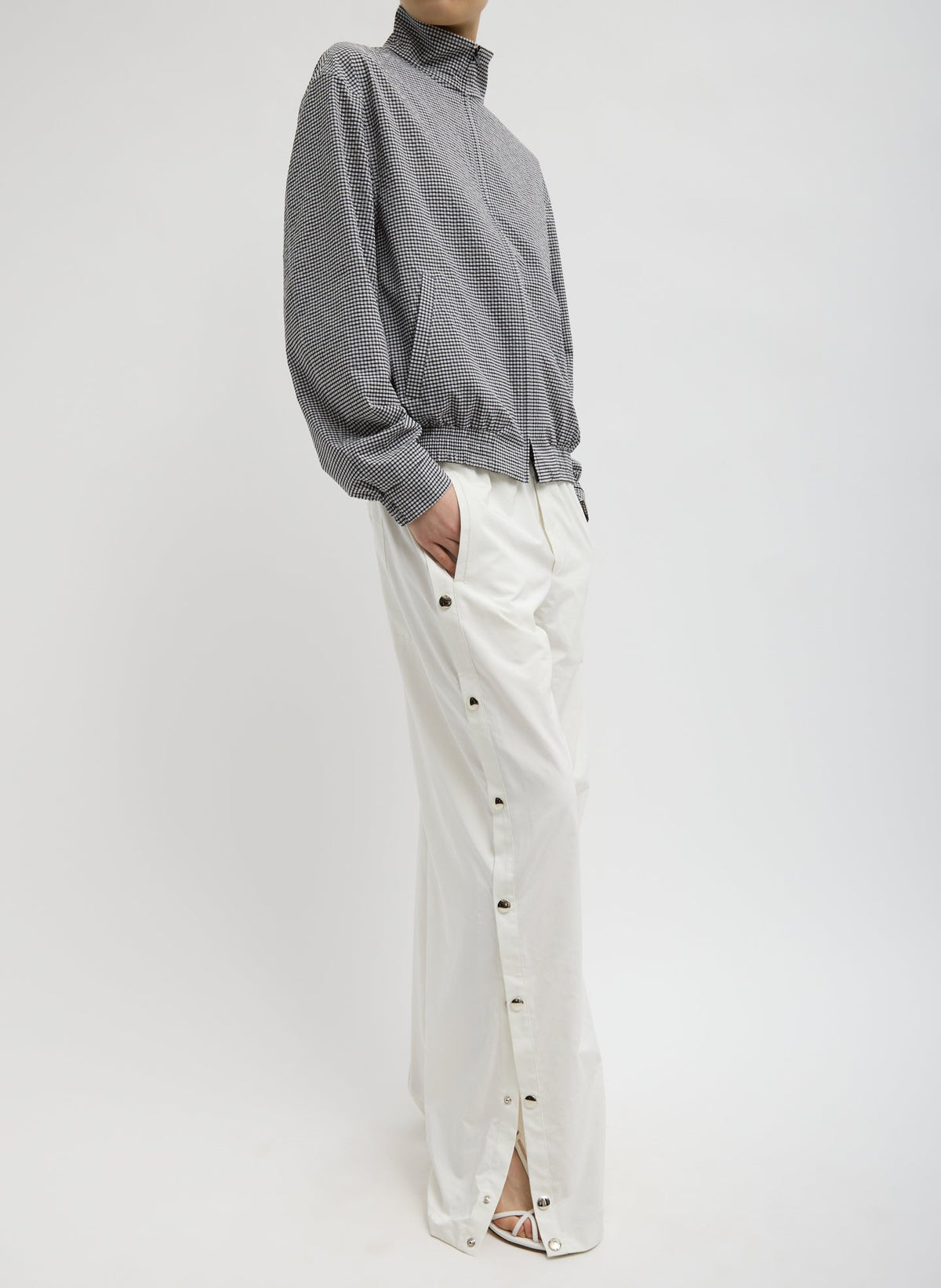 Tibi Nylon Snap Pull On Jogger