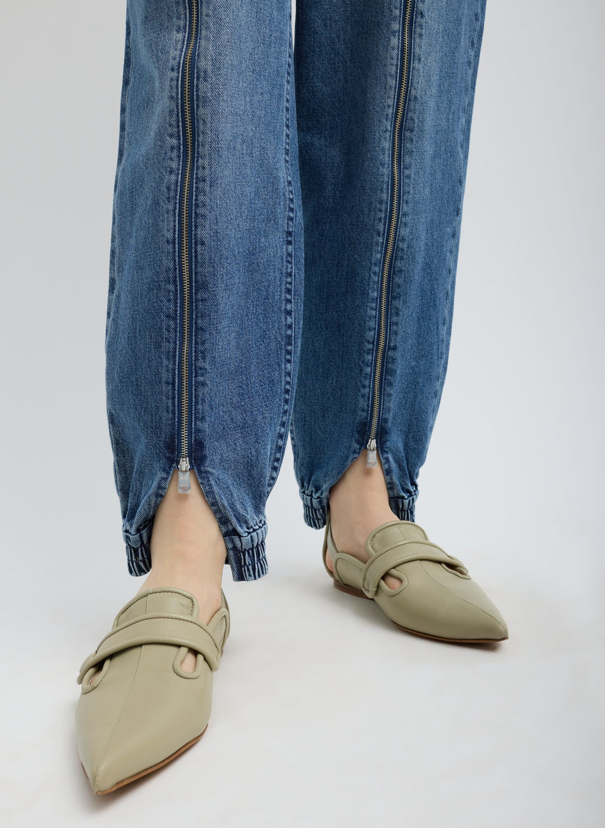 Tibi Zippered Denim Jogger