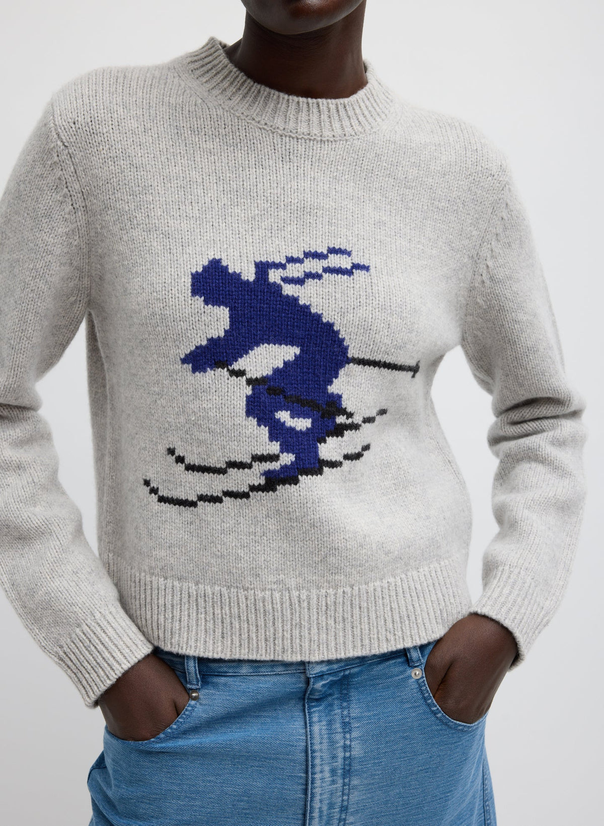 Tibi Soft Wool Ski Shrunken Sweater