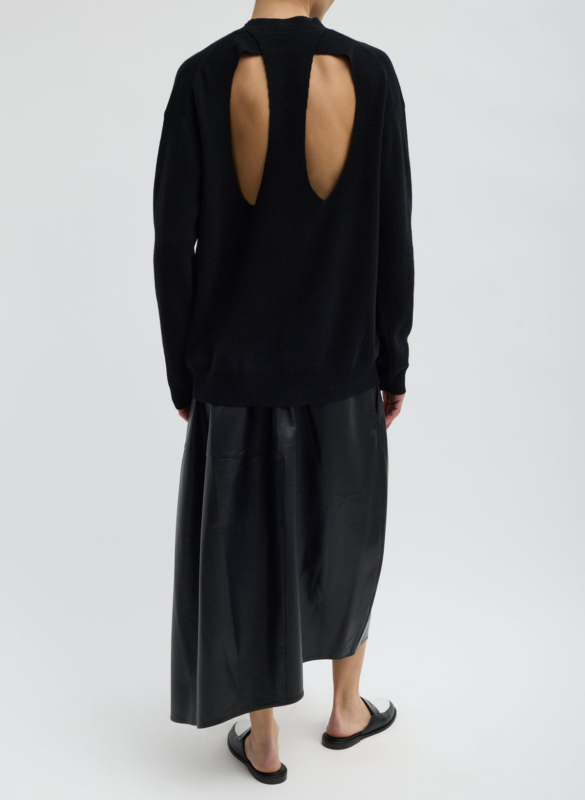 Tibi Leather Asymmetrical Balloon Skirt