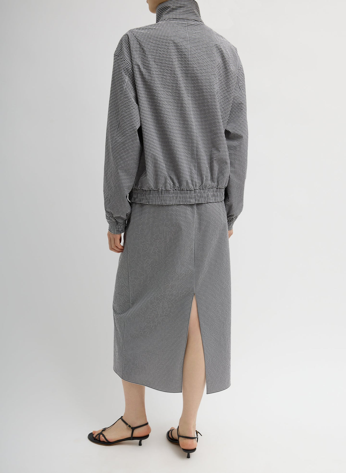 Tibi Tech Gingham Slip Skirt